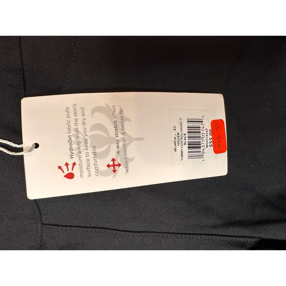 Lady Hagen XS Womens Tummy Control Golf Shorts Black 7 Inch Inseam HydroDri NEW - Picture 3 of 7
